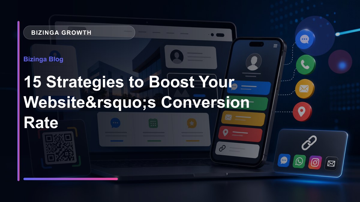 15 Strategies to Boost Your Website’s Conversion Rate - Bizinga blog article image