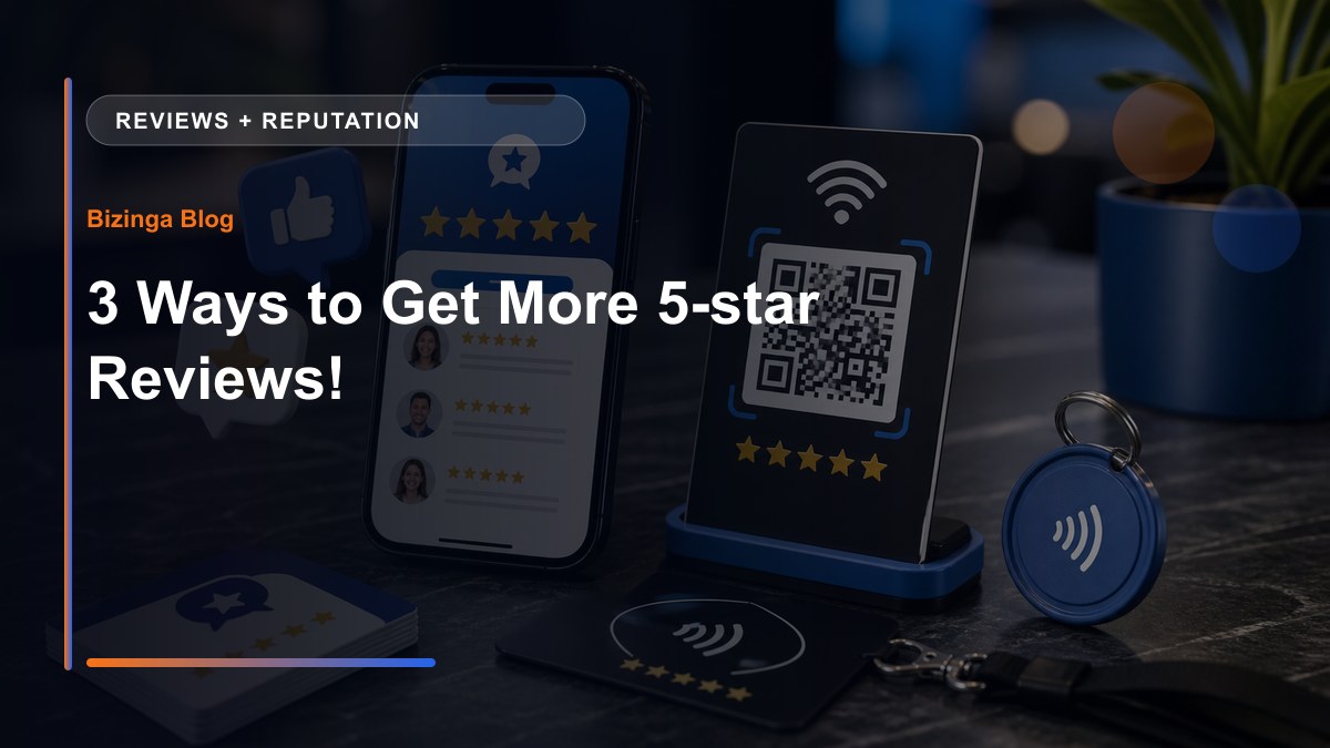 3 Ways to Get More 5-star Reviews! - Bizinga blog article image