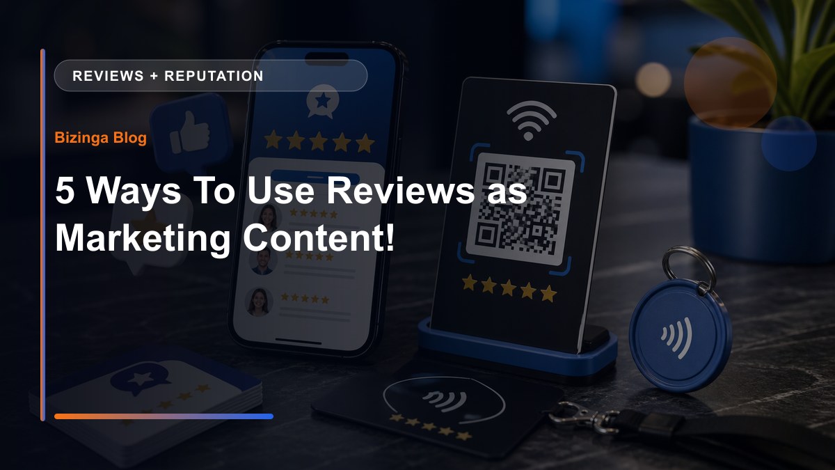 5 Ways To Use Reviews as Marketing Content! - Bizinga blog article image