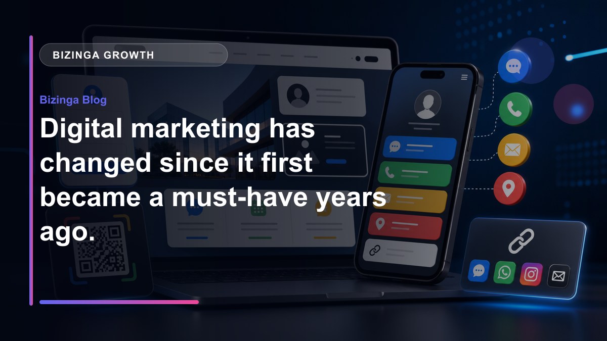 Digital marketing has changed since it first became a must-have years ago. Has your digital mark - Bizinga blog article image