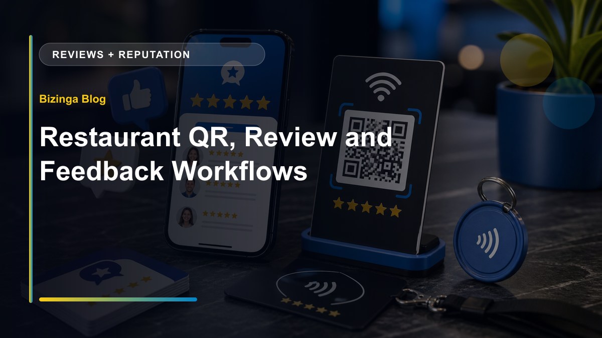 Restaurant QR, Review and Feedback Workflows - Bizinga blog article image